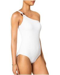 Shoshanna - Jacquard One Shoulder One-piece Swimsuit - Lyst