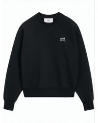 Ami Paris - Relaxed-Fit Long-Sleeve Sweatshirt With Embroidered Detail - Lyst
