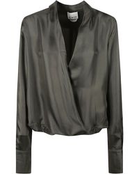 Sa Su Phi - Criss-Cross Front Long-Sleeved Top With Pleated Back Details - Lyst