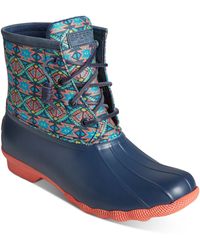 Sperry Top-Sider - Saltwater Textured Lace Up Rain Boots - Lyst