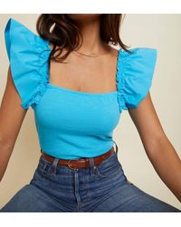 Nation Ltd - Misty Open Back Ruffle Tank Top - Lyst