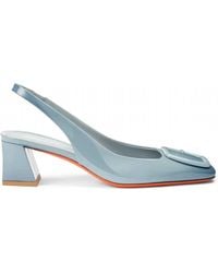 Santoni - Patent Leather Slingback Mid-Heel - Lyst