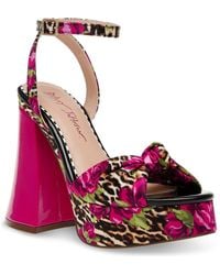 Betsey Johnson - Brylie Satin Floral Print Platform Sandals - Lyst