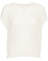 Peserico - Airy Knit Sweater With Textured Pattern - Lyst