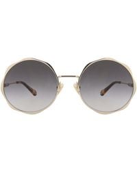Chloé - Round-Frame Metal Sunglasses - Lyst