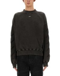 Off-White c/o Virgil Abloh - Relaxed Fit Sweatshirt With Subtle Logo And Graphic Print - Lyst