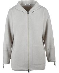 Panicale - Wool Silk Cashmere Zip Cardigan - Lyst