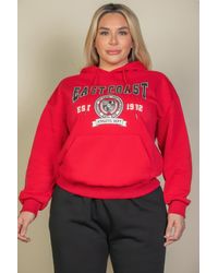 TRUEDAMES - Plus Size Graphic Kangaroo Pocket Drawstring Hoodie - Lyst