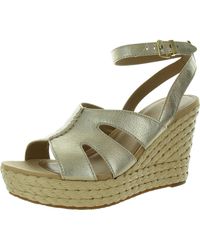 UGG - Careena Leather Slip On Wedge Sandals - Lyst