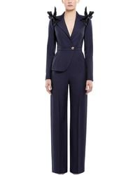 Saiid Kobeisy - Asymmetrical Ruffled Jumpsuit With Accent - Lyst