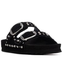 Xti - Suede Double Strap Buckle Sandals - Lyst