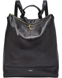 Fossil Weston Leather Backpack in Black 