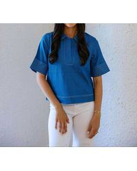 Thml - Denim Collared Top - Lyst