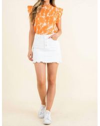 Thml - Tie-Dye Ruffle Neck Cotton Blouse - Lyst