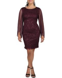 Connected Apparel - Petites Sequined Lace Sheath Dress - Lyst