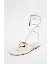 Gia Borghini - Levante Flat Leather Sandals - Lyst