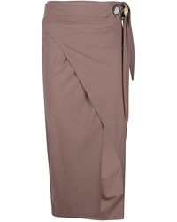 HAMOULET - Wrap Design Midi Pareo With Gathered Detail And Decorative Ring - Lyst