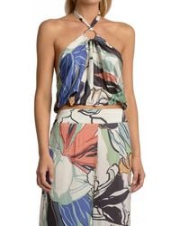 Elan - Botanical Printed Halter Top - Lyst