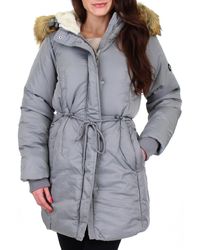 Jessica Simpson Water Resistant Puffer Parka Coat - Gray