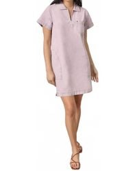 Lilla P - Twill Split Neck Collared Dress - Lyst