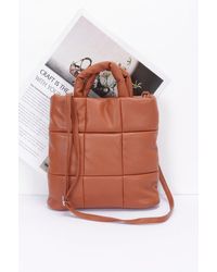 Fashnzfab - Quilted Faux Leather Padded Tote Bag - Lyst
