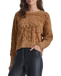 DKNY - Cheetah Chenille Sweater - Lyst