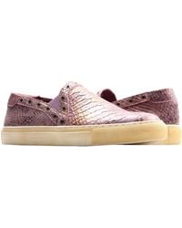 Chocolat Blu - Neve Snake Print Leather Slip-On Sneaker - Lyst