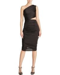 Halston - Cassidy One Shoulder Midi Cocktail And Party Dress - Lyst