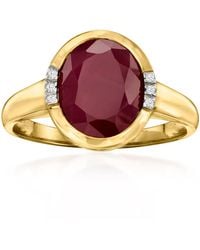 Ross-Simons - Ruby Ring With Diamond Accents - Lyst
