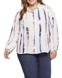 NYDJ - Modern Blouse Collar Polyester Button-Down Top - Lyst