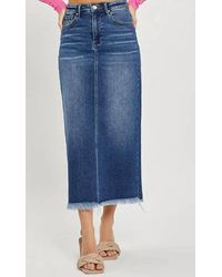 Risen - High Rise Frayed Long Skort - Lyst