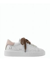 Date - Sfera Calf Suede Heel Leather Sneakers - Lyst