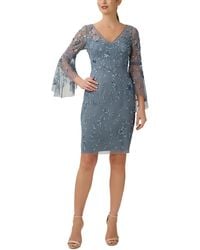 Adrianna Papell - Mesh Embellished Cocktail And Party Dress - Lyst