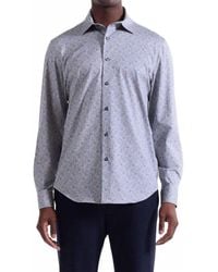 Bugatchi - Geometric Print 8 Way Stretch Shirt - Lyst