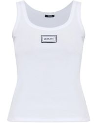 Versace - Ribbed Sleeveless Top - Lyst