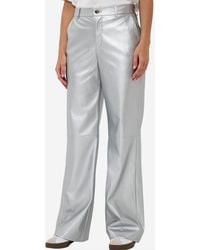 EsQualo - Trouser Wide Leg Vegan Leather Pant - Lyst