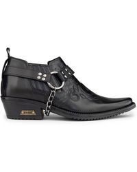 Infinity Leather - Leather Winklepicker Cowboy Cuban Biker Shoes - Lyst