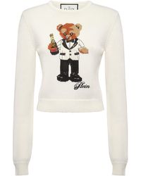 Philipp Plein - Cropped Round Neck Pullover Teddy Waiter - Lyst