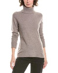 Forte - Chunky Trim Turtleneck Cashmere Sweater - Lyst