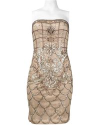 Sue Wong - Strapless Sequined Scalloped Sheath Dress - Lyst