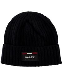 Bally - Ribbed Logo Wool Beanie - Lyst