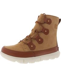 Sorel - Explorer Suede Waterproof Combat & Lace-Up Boots - Lyst
