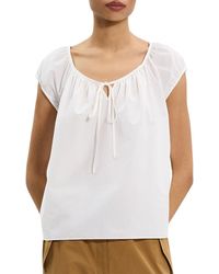 Theory - Easy Tie Blouse Woven Top - Lyst