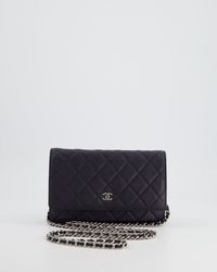 Chanel - Caviar Wallet On Chain Bag With Silver Hardware - Lyst
