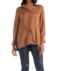 Elan - Button Down High Slit Blouse - Lyst