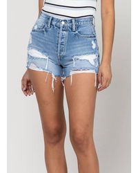 cello - Button Fly Jean Shorts - Lyst