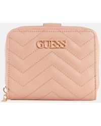 Guess Factory Meade Logo Zip Wallet in Red