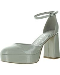 Calvin Klein - Sabin Solid Patent Block Heels - Lyst