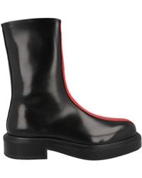 Ferragamo - Florentia Contrasting Insert Ankle Boots - Lyst