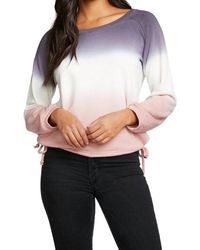 Chaser Brand - Slub French Terry Blouson Sleeve Side Tie Raglan Pullover - Lyst